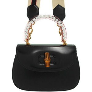 Gucci Bamboo Classic Handbag Rhinestone Clear Handle Bag